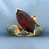 3ct Garnet Solitaire Ring In 14k Yellow Gold