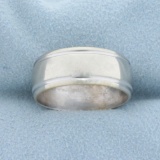 Wide Wedding Band Ring In 10k White Gold