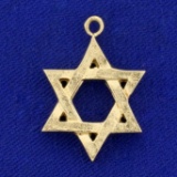 Jewish Star Of David Pendant In 14k Yellow Gold