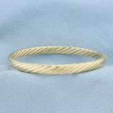 Italian-made Twisting Design Bangle Bracelet In 14k Yellow Gold