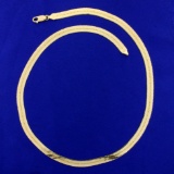 20 1/2 Inch Herringbone Chain Necklace In 14k Yellow Gold