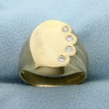 Unique Designer 1/4ct Tw Diamond Ring In 14k Yellow Gold