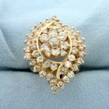 4ct Tw Diamond Cluster Ring In 14k Yellow Gold