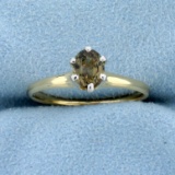 1/2ct Solitaire Alexandrite Ring In 14k Yellow Gold