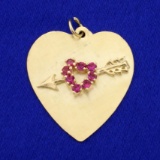 Pink Topaz Heart Pendant In 14k Yellow Gold