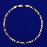 9 1/4 Inch Figarucci Link Anklet In 14k Yellow Gold