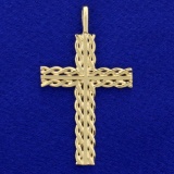 Unique Cross Pendant In 14k Yellow Gold