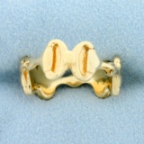Horse Bit Design Ring In 14k Yellow Gold