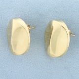 Button Design Earrings In 14k Yellow Gold
