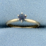 Natural Alexandrite Solitaire Ring In 14k Yellow Gold