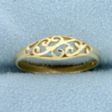 Vintage Wave Design Ring In 14k Yellow Gold
