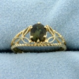 2/3ct Alexandrite Solitaire Ring In 14k Yellow Gold