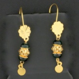 Milan-made Dangle Earrings In 21k Yellow Gold