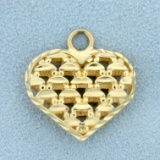Unique Heart Pendant In 14k Yellow Gold