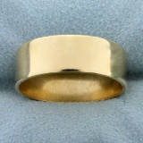 Wide Men's Wedding Band Ring In 14k Yellow Gold