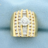 Antique 4ct Tw Old European Cut Diamond Ring In 14k Yellow Gold