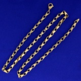 Italian Made 20 Inch Designer Link Chain Necklace In 14k Yellow Gold