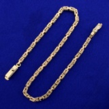 8 1/2 Inch Italian Made Byzantine Link Bracelet In 14k Yellow Gold