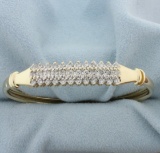 1ct Tw Diamond Bangle Bracelet For Small Wrist Or Child In 14k Yellow Gold