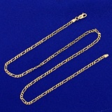 18 Inch Italian-made Figaro Link Chain Necklace In 14k Yellow Gold