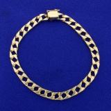 Men's Square Curb Link Bracelet In 14k Yellow Gold