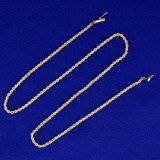 18 Inch Rope Style Chain Necklace In 14k Yellow Gold