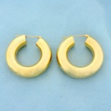 Large Thick Hoop Earrings In 14k Yellow Gold