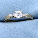 1/2ct Total Weight Diamond Engagement Ring In 14k Yellow Gold