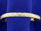 Italian Made Diamond Cut 14k Yellow And White Gold Bracelet