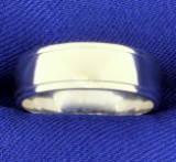 Woman's Wedding Band Ring In 14k White Gold