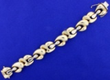 Italian Made Designer Link Bracelet In 14k Yellow Gold