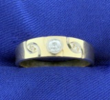 Antique Men's Old European Cut Diamond Band Ring In 14k Yellow And White Gold