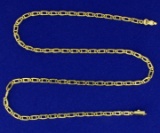 Designer Link 16 1/2 Inch Chain Necklace In 18k Yellow Gold
