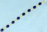 Natural Lapis Lazuli Bracelet In 14k Yellow Gold