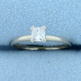 1/4ct Princess Diamond Solitaire Engagement Ring In 14k White Gold