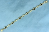 7 Inch Onyx Bracelet In 14k Yellow Gold