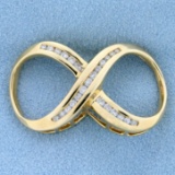 1/2ct Tw Diamond Infinity Design Slide Or Pendant In 14k Yellow Gold