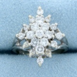 1ct Tw Starburst Diamond Ring In 14k White Gold