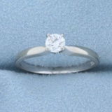 1/4ct Solitaire Diamond Ring In 14k White Gold