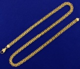 18 1/2 Inch Italian Made Bismark Chain Necklace In 14k Yellow Gold