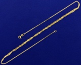 Italian Made Braided S-link Chain Necklace In 14k Yellow Gold