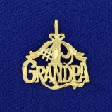 Number One Grandpa Pendant In 14k Yellow Gold