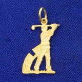 Golf Pendant Or Charm In 14k Yellow Gold