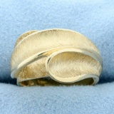Modern Abstract Style Ring In 14k Yellow Gold