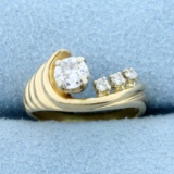 Antique 1/3ct Tw Old European Cut Diamond Ring In 14k Yellow Gold
