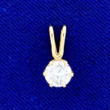 2/3ct Solitaire Diamond Pendant In 14k Yellow Gold