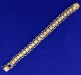 Heart Link Charm Bracelet In 14k Yellow Gold