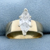 1.8ct Marquise Diamond Solitaire Engagement Ring In 14k Yellow Gold