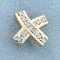 1/3ct Tw Diamond X Design Slide Or Pendant In 14k Yellow And White Gold