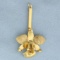 Flower Design Dangle Pendant In 10k Yellow Gold